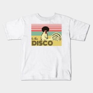 to the DISCO -  Vintage Black Crested White Chick Kids T-Shirt